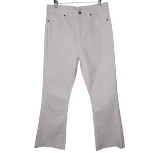 LOFT White High-Waist Kick Crop Flared Jeans Sz 30
